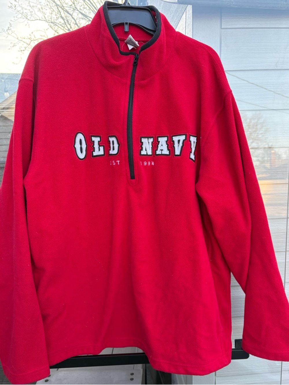 90s Old Navy Red Quarter-Zip Fleece Pullover - Men's